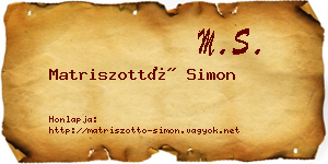 Matriszottó Simon névjegykártya